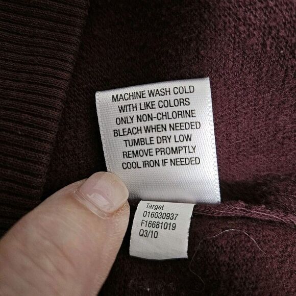 Converse One Star Collared Sweatshirt Burgundy Womens Size L - Picture 9 of 9